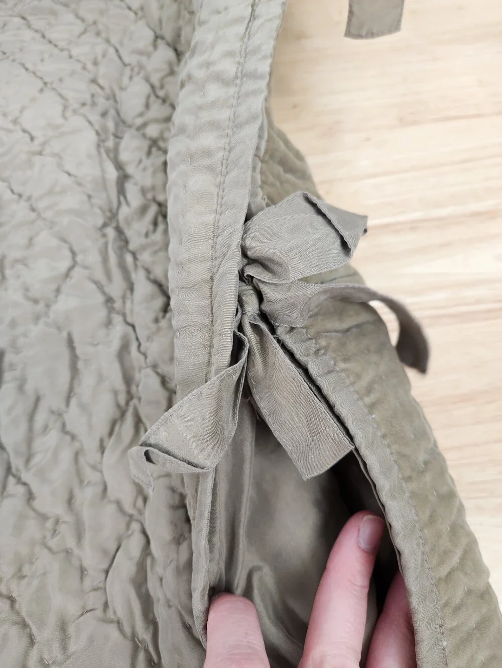 Pottery Barn Diamond Silk Velvet Pillow Shams Taupe Set Pair Euro 26